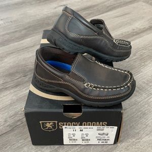 Boys Stacy Adams Brown Leather Loafers
